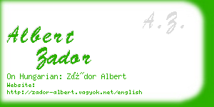 albert zador business card